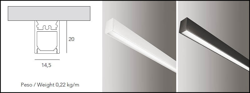Profil aparent LED 12 mm, schita tehnica, Macrolux MT1_12